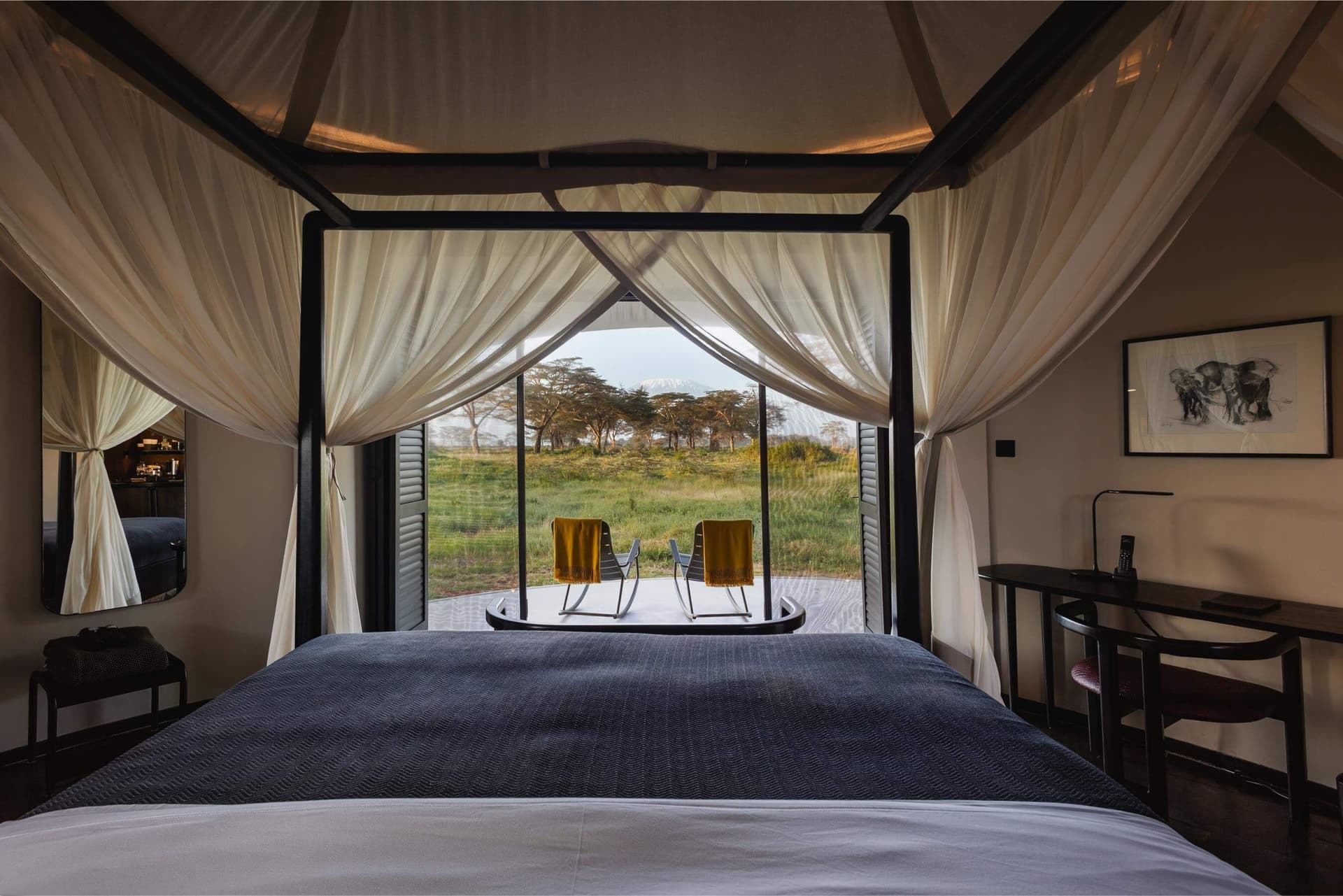 Angama Amboseli's guest suite view of Kilimanjaro
