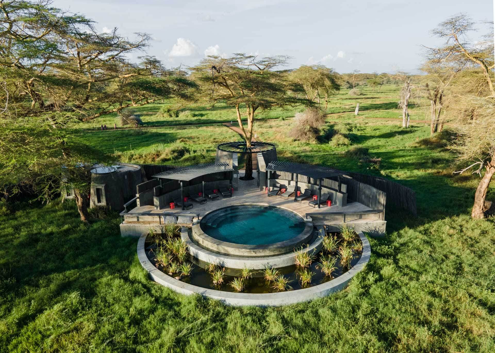 Aerial view of Angama Amboseli